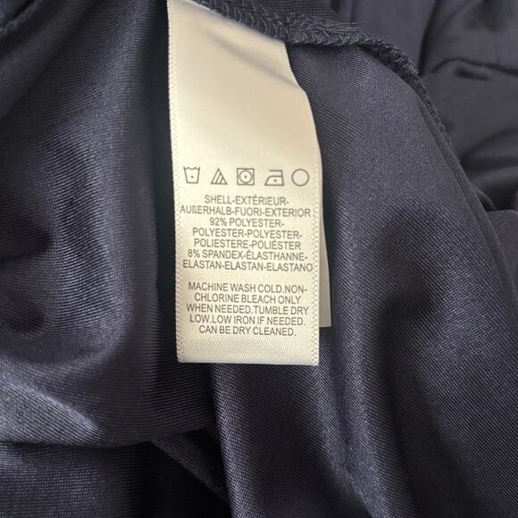 Dress the Population Krista Navy Satin Plunge Maxi Gown Side Slit Small - Picture 7 of 7